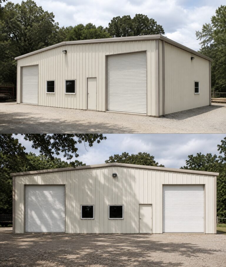 Commercial steel workshop building and prefabricated metal warehouse engineered by ProBuild Options in Merced, California