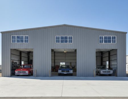 Triple Rollup Metal Car Garage